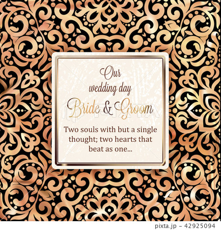 Gold Wedding Invitation card template design 42925094
