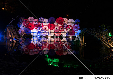 和傘のライトアップ 42925345