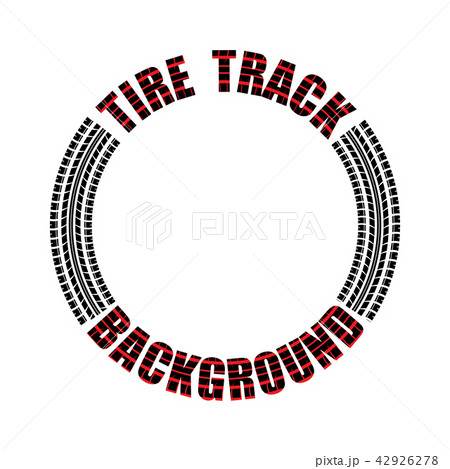 Tire Track Red Text Circleのイラスト素材
