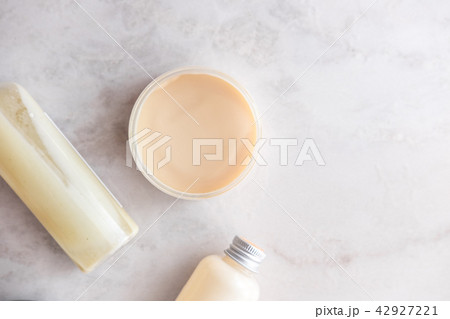 Spa beauty cosmetics on white marble Spa beauty cosmetics on white marble 42927221