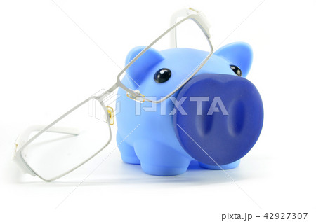 Blue bank glasses pig piggy 42927307