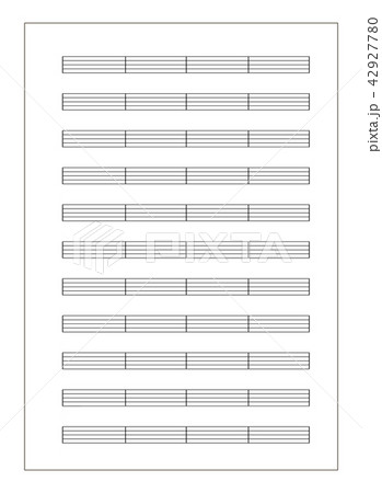 Music sheet a4 format with note staves isolated 42927780