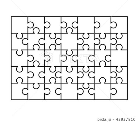 35 white puzzles pieces on white 42927810