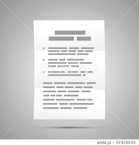 A4 size text document icon with shadow A4 size text document icon with shadow 42928030