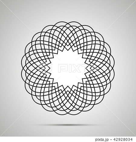 Round guilloche, simple black icon Round guilloche, simple black icon 42928034