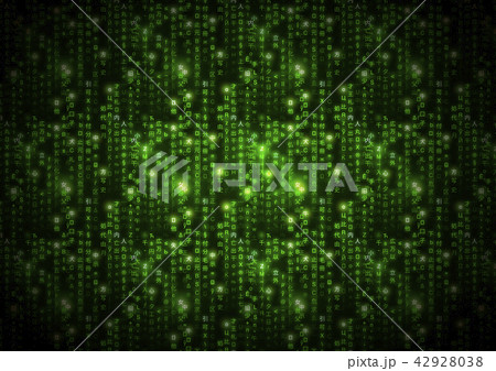 Abstract green matrix symbols, digital binary code 42928038