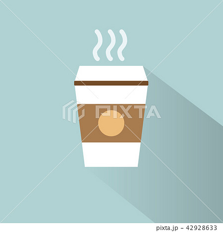 cup of hot coffee on blue background 42928633