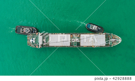 Aerial view container ship for transportation. 42928888
