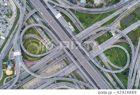 Highway road intersection for transportation. 42928889