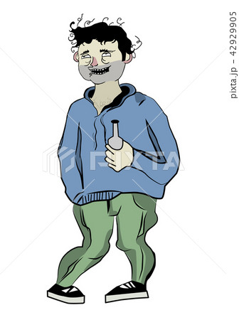Drunk man with alcohol bottle. Vector illustration Drunk man with alcohol bottle. Vector illustration 42929905