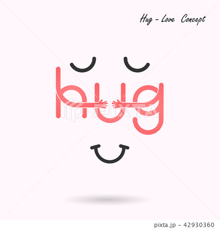 Hug Typographical And Hand Icon Embrace Or Hug のイラスト素材