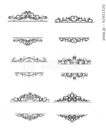 Vintage vector swirl frame set on white Vintage vector swirl frame set on white 42931520