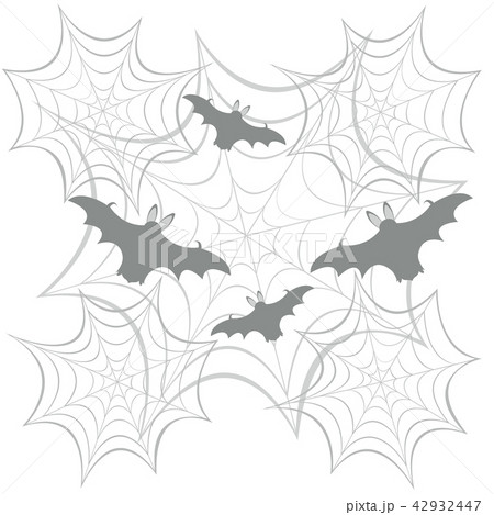 Cobwebs and bats Halloween symbols. Cobwebs and bats Halloween symbols. 42932447