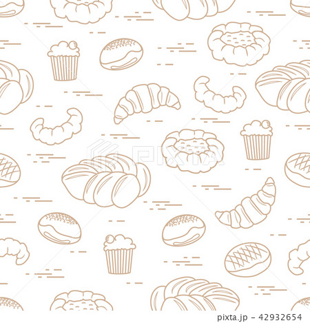 Pattern of different bakery products (bun, 42932654
