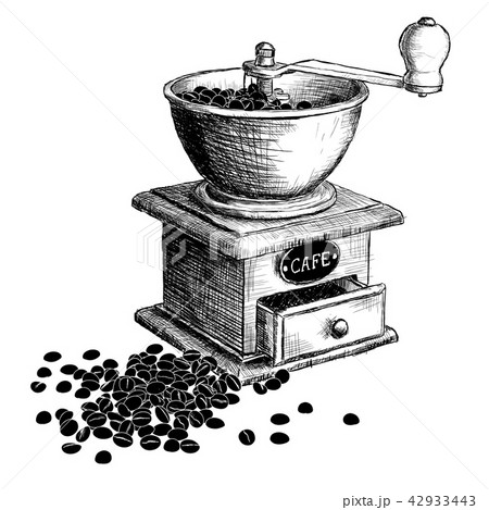 Coffee mill. Hand drawn illustration. Coffee mill. Hand drawn illustration. 42933443