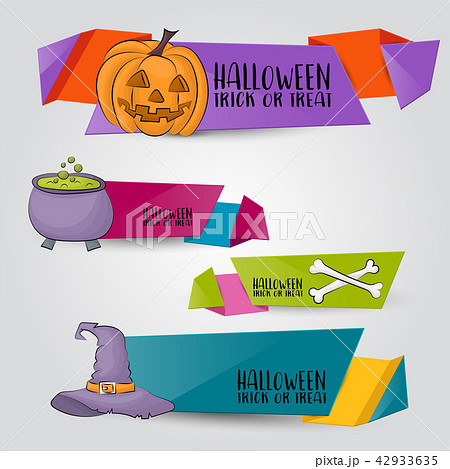 Halloween banner set. Horizontal vector 42933635