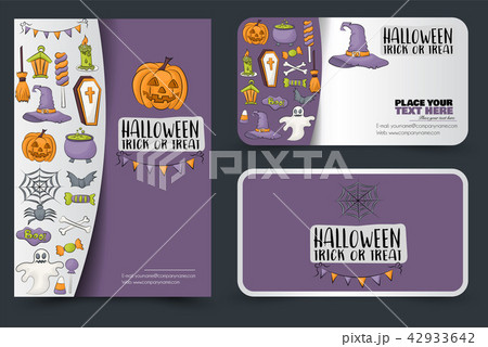 Halloween poster and cards. Design for a party 42933642