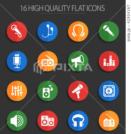 musical equipment 16 flat icons 42934167