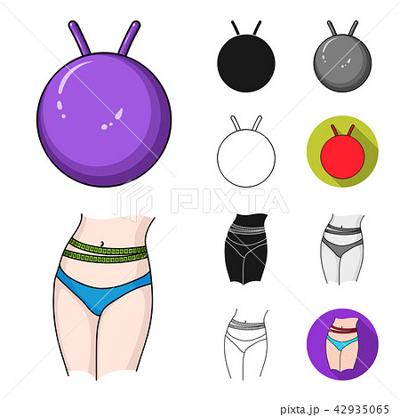 Fitness and attributes cartoon,black,flat,monochrome,outline icons in set collection for design 42935065