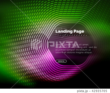 Neon glowing techno hexagon shape lines, hi-tech futuristic abstract background, landing page 42935705