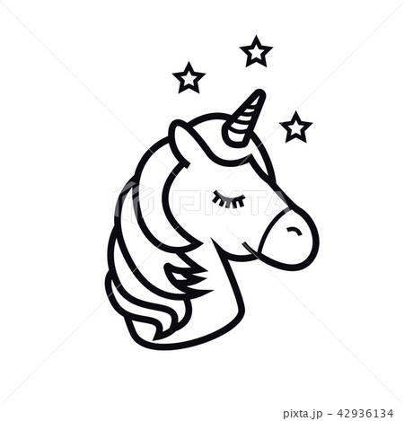 Unicorn vector icon isolated on white background. Head of the horse with the horn. Magic fantasy Unicorn vector icon isolated on white background. Head of the horse with the horn. Magic fantasy 42936134