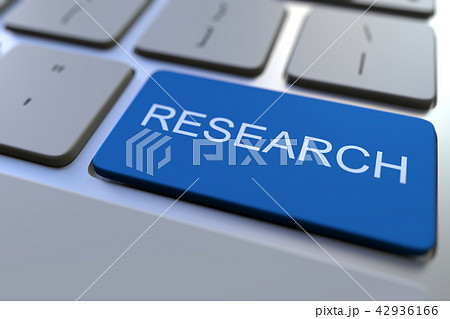 Keyboard with RESEARCH key. Conceptual 3D rendering Keyboard with RESEARCH key. Conceptual 3D rendering 42936166