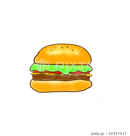 ハンバーガー イラスト カット 挿絵 42937017