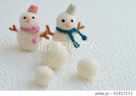 フェルトの雪だるま 42937253