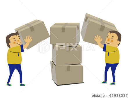 仕事する人物。運送業者の作業員のイラスト。 42938057