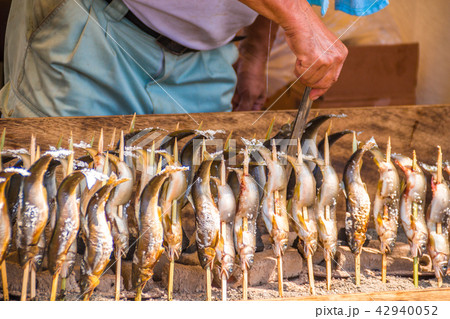 アユの塩焼きの写真素材