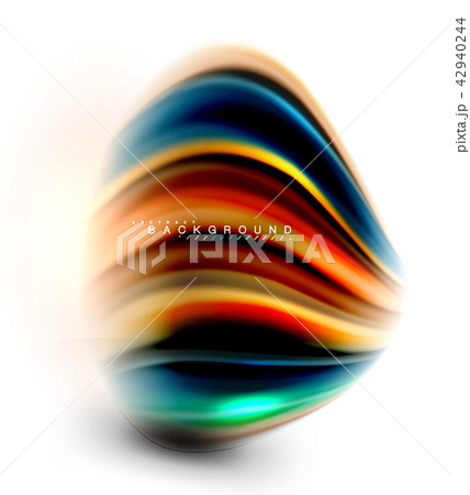 Fluid liquid mixing colors concept on light grey background, wave and swirl curve flow line, trendy 42940244