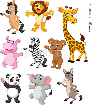 Wild animals cartoon collection set 42940467