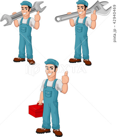 Cartoon mechanic collection set 42940469