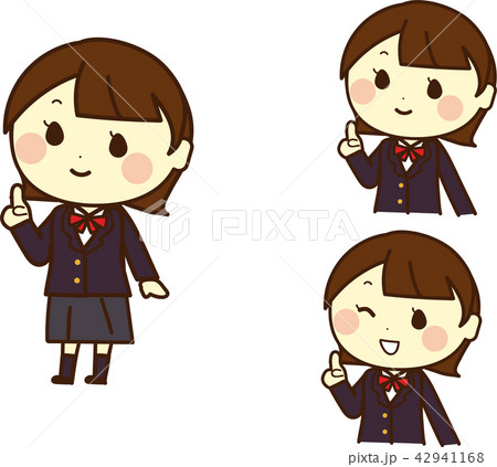 指さし 女の子 学生2 指さし 女の子 学生2 42941168