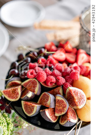 Fresh Fruit platter on banquet table at business or wedding event venue. Self service or all you can 42943192