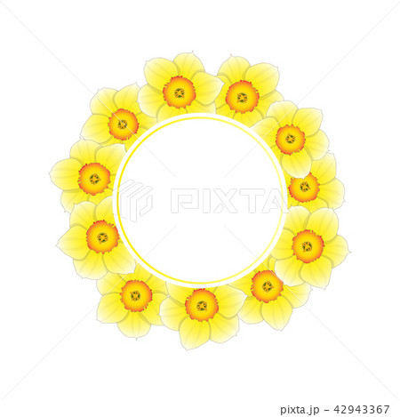 Yellow Daffodil - Narcissus Flower Banner Wreath 42943367
