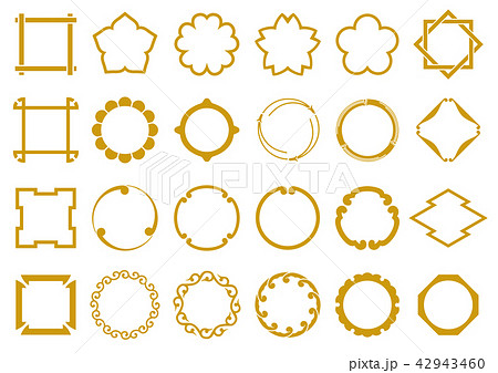 和風フレームセットのイラスト素材