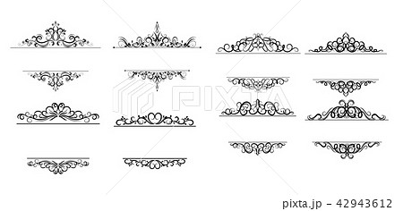 Vintage vector swirl frame set 42943612