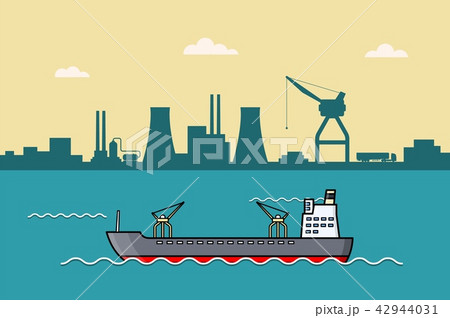 Commercial cargo ships. Sea transport logistics. Commercial cargo ships. Sea transport logistics. 42944031