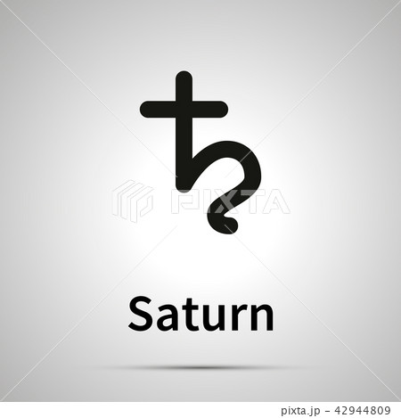 Saturn astronomical sign, simple black icon Saturn astronomical sign, simple black icon 42944809