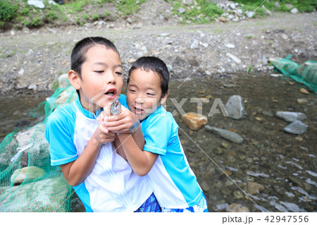 釣りを楽しむ子どもたち 42947556