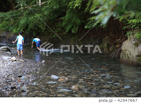 釣りを楽しむ子どもたち 42947667