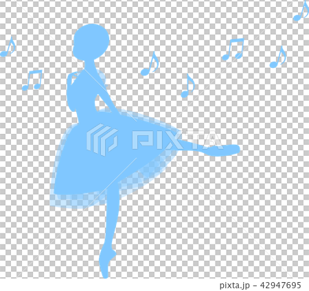 バレエ　シルエット青　バレリーナ　ジゼル 42947695