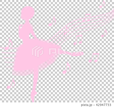 Ballet Silhouette Pink Ballerina Giselle 42947733