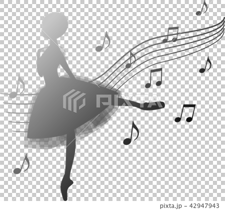 Ballet Silhouette Black Gradient Ballerina Giselle 42947943