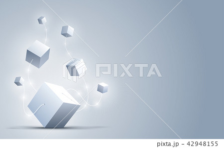 Abstract 3d cubes and background. 42948155