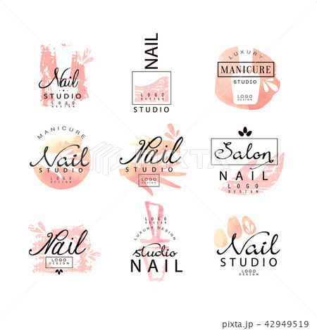 Nail salon logo. Manicure and hand care cosmetic line logos.
