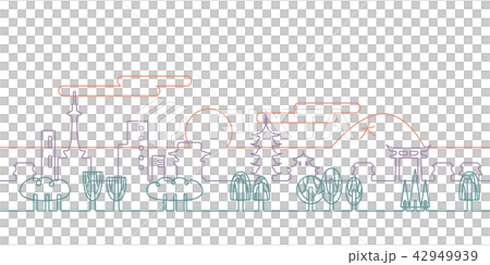City line drawing Kyoto City line drawing Kyoto 42949939