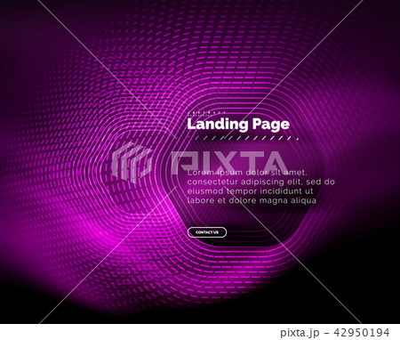 Neon glowing techno hexagon shape lines, hi-tech futuristic abstract background, landing page 42950194