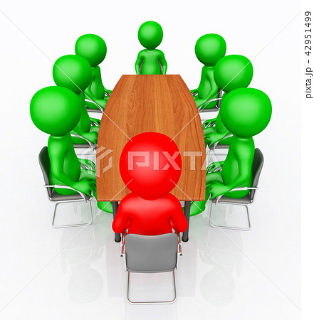 Conference table and 3D figures 42951499
